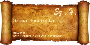 Szima Henrietta névjegykártya